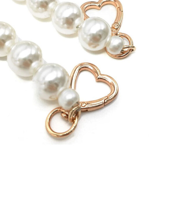 Anse Sac à main Doré avec perles de 30 cm (1)