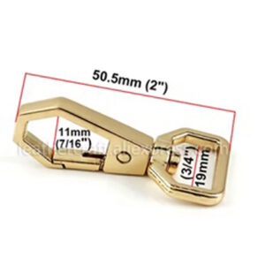 Mousqueton en métal doré design carré – 19 mm – Image 4