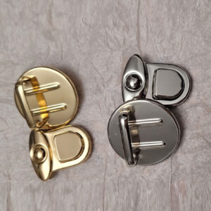 Fermoir à pression pour sac a main en métal argenté – Image 3