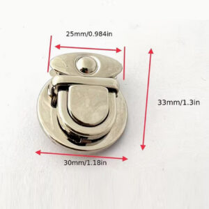 Fermoir à pression pour sac a main en métal argenté – Image 5