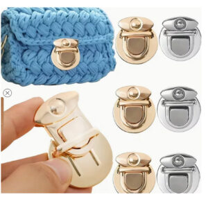 Fermoir à pression pour sac a main en métal argenté – Image 2