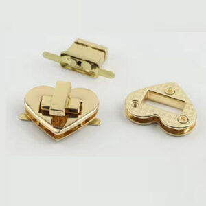 Fermoir a serrure tournante en forme de cœur métallique pour sac à main 35 MM – Image 1