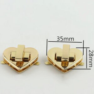 Fermoir a serrure tournante en forme de cœur métallique pour sac à main 35 MM – Image 3