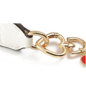 Fermoir connecteur mousqueton pivotant forme cœur métal doré – Image 1