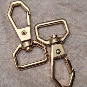 Mousqueton en métal doré design carré – 19 mm – Image 3