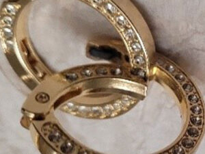 Mousqueton rond dore strass 25 mm – Image 3