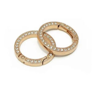 Mousqueton rond dore strass 25 mm – Image 1