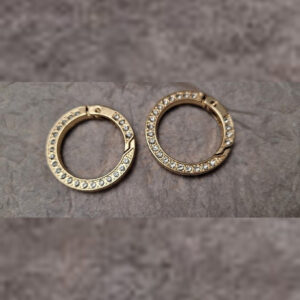 Mousqueton rond dore strass 25 mm – Image 2