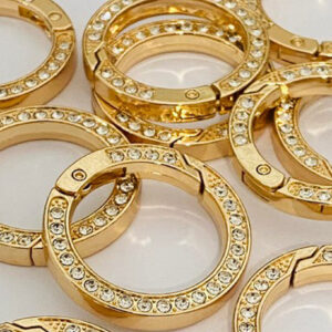 Mousqueton rond dore strass 25 mm – Image 4