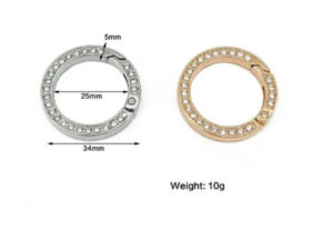 Mousqueton rond dore strass 25 mm – Image 5