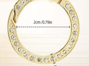 Mousqueton rond dore strass 25 mm – Image 6