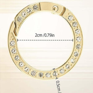 Mousqueton rond dore strass 25 mm – Image 6