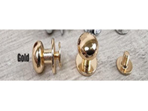 Rivet ou vis Chicago bombé (ou tête de moine)10 MM doré – Image 3