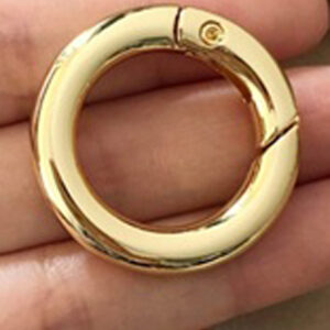 Fermoir Mousqueton Anneau O a ressort 20 mm Doré – Image 2